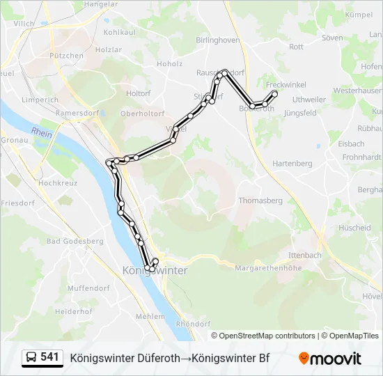 541 Bus Line Map