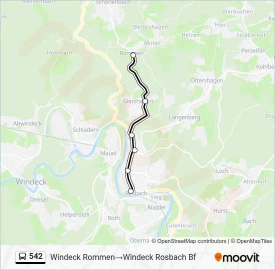 542 Bus Line Map