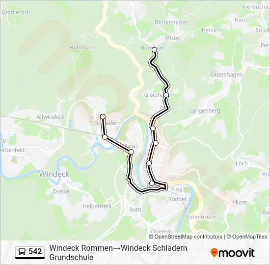 542 Bus Line Map