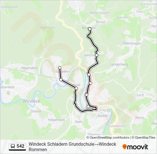 542 Bus Line Map