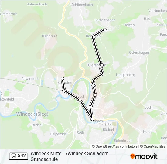 542 Bus Line Map