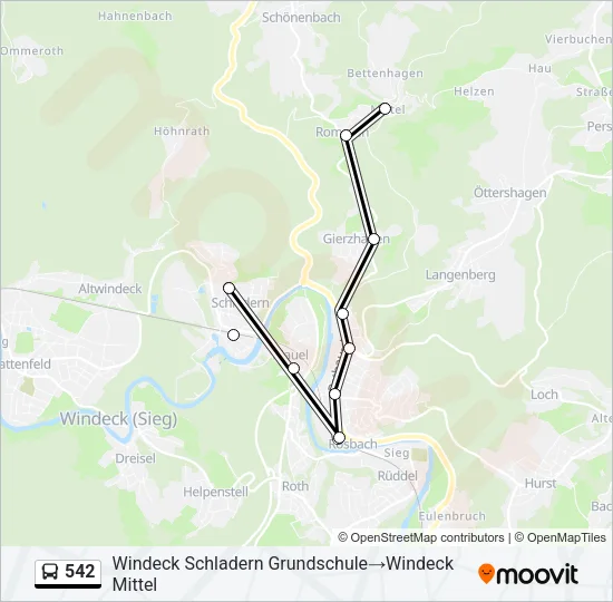 542 Bus Line Map