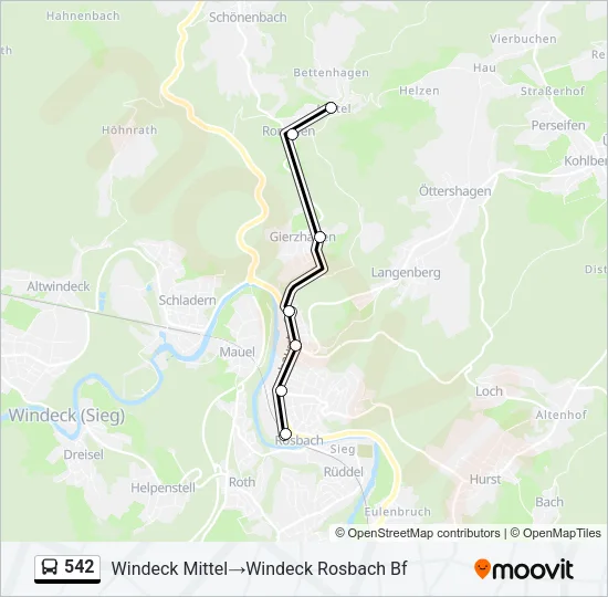 542 Bus Line Map