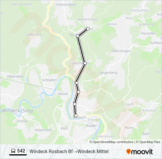 542 Bus Line Map