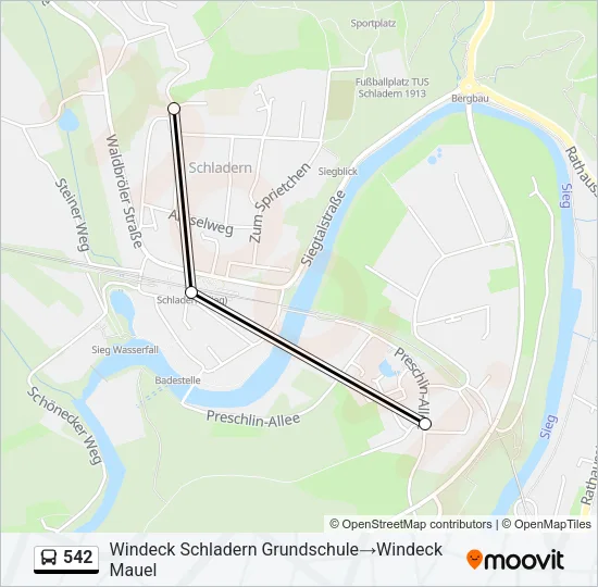 542 Bus Line Map