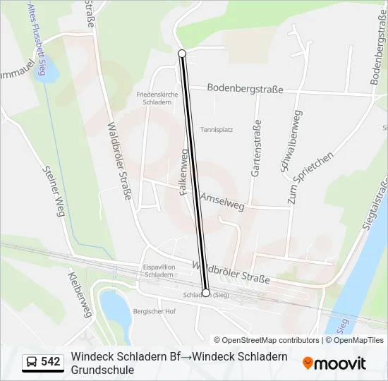 542 Bus Line Map