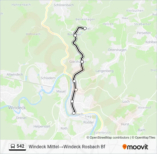542 Bus Line Map