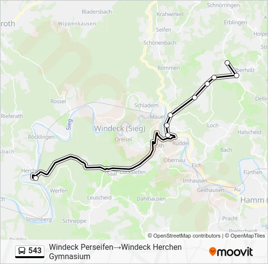 Автобус 543: карта маршрута