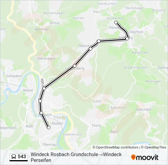 543 Bus Line Map