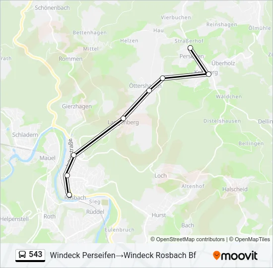 543 Bus Line Map