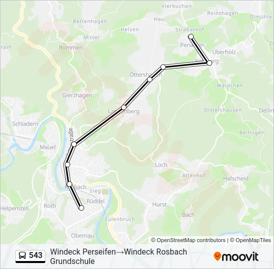 543 Bus Line Map