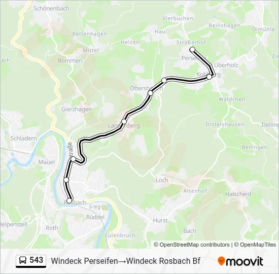 543 Bus Line Map