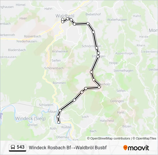 543 Bus Line Map