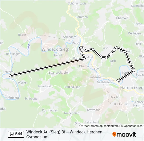 544 Bus Line Map
