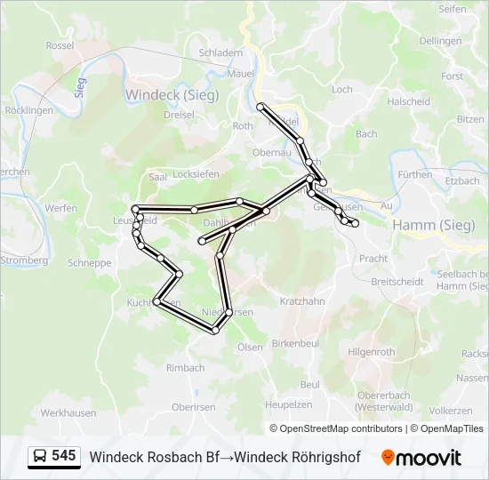 545 Bus Line Map