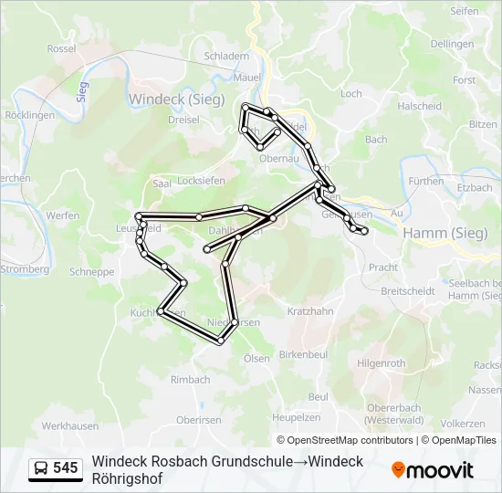 545 Bus Line Map