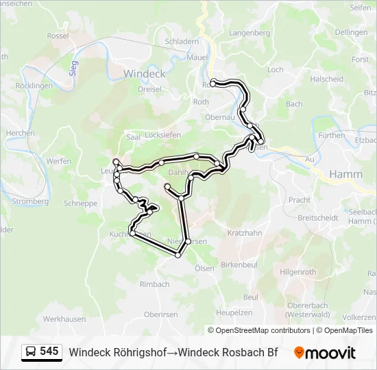 545 Bus Line Map