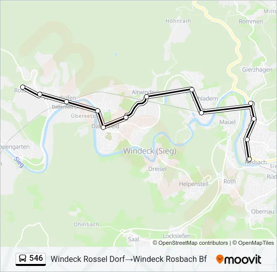 546 Bus Line Map