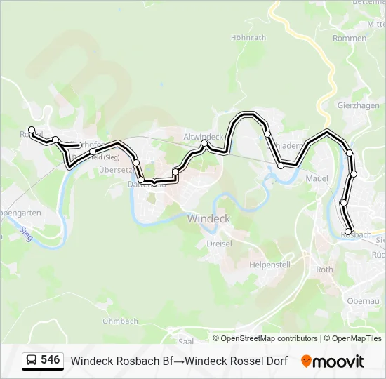 546 Bus Line Map