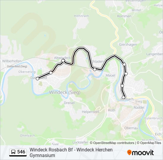 546 bus Line Map