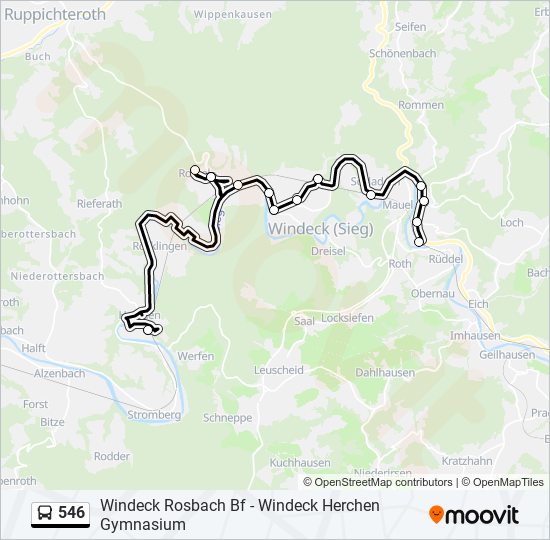 546 bus Line Map