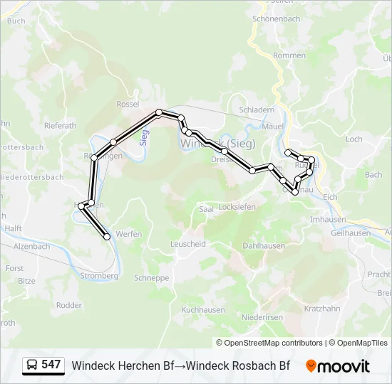 547 Bus Line Map