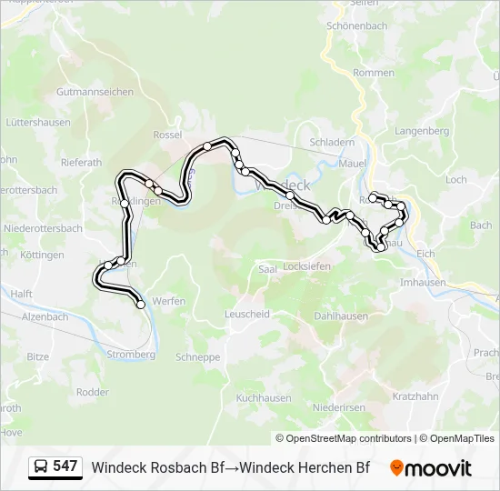 547 Bus Line Map
