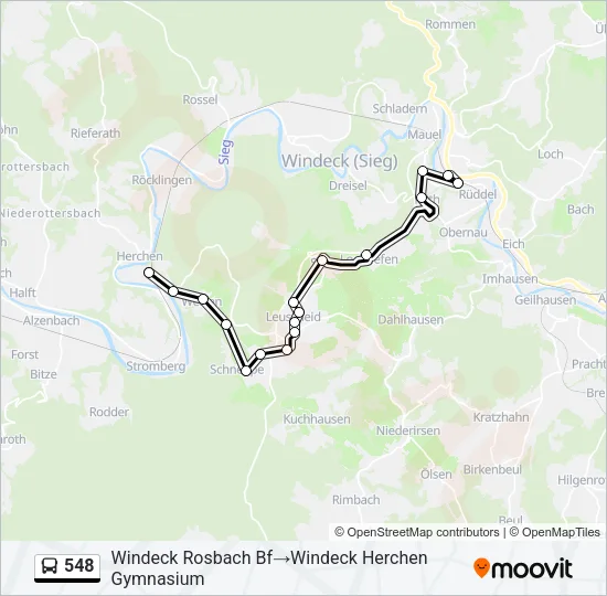 548 Bus Line Map