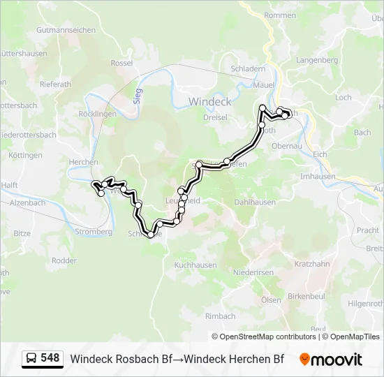 548 Bus Line Map