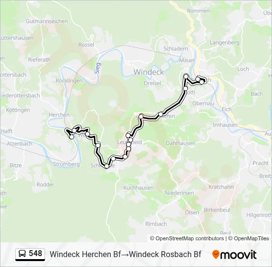 548 Bus Line Map