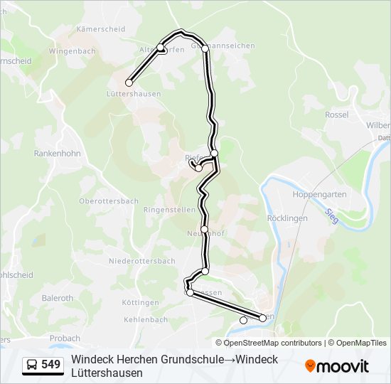 549 bus Line Map