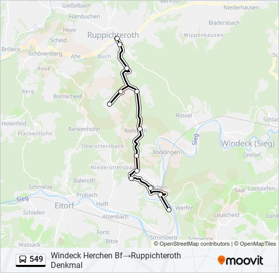 549 bus Line Map