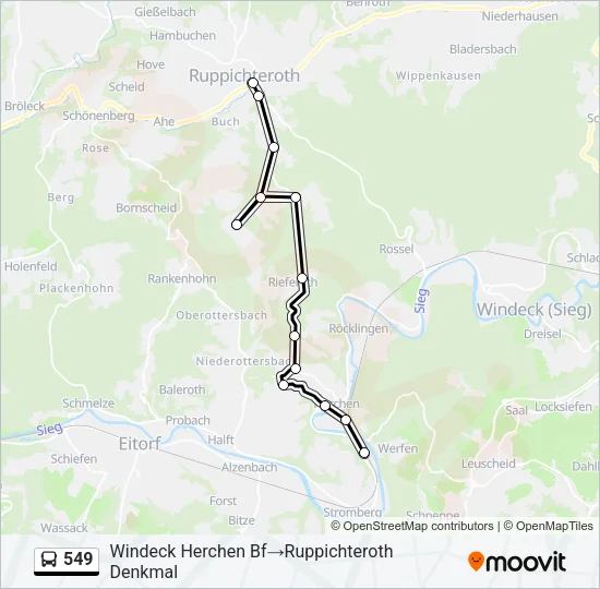 549 Bus Line Map