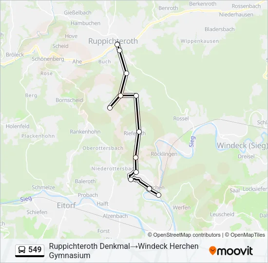 549 Bus Line Map