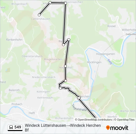 549 Bus Line Map