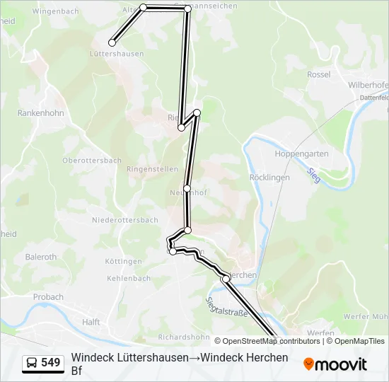 Buslinie 549 Karte