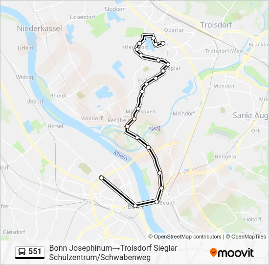 551 Bus Line Map
