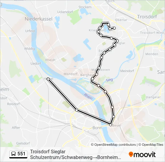 551 Bus Line Map