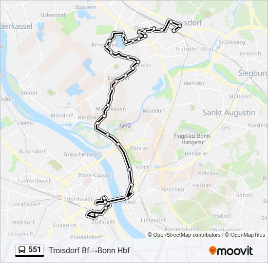 551 bus Line Map