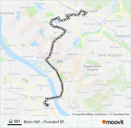 551 Bus Line Map
