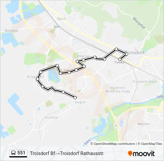 551 Bus Line Map