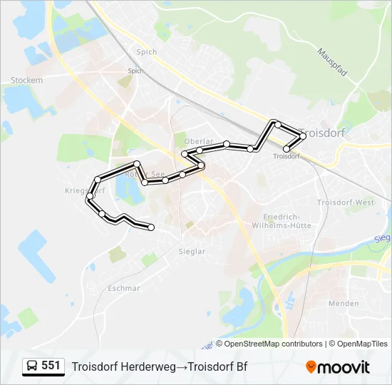 551 Bus Line Map