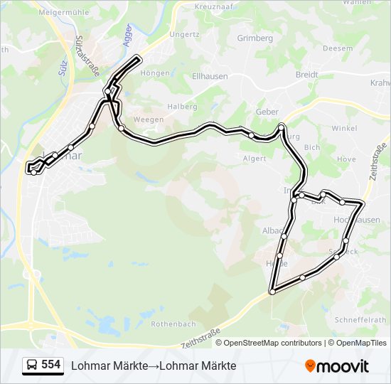 Автобус 554: карта маршрута