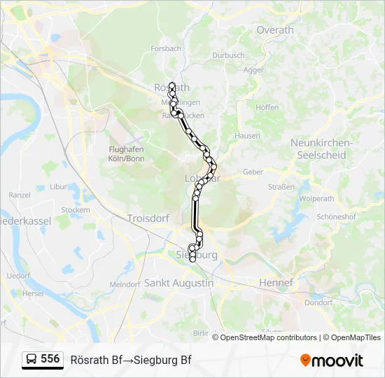 Buslinie 556 Karte