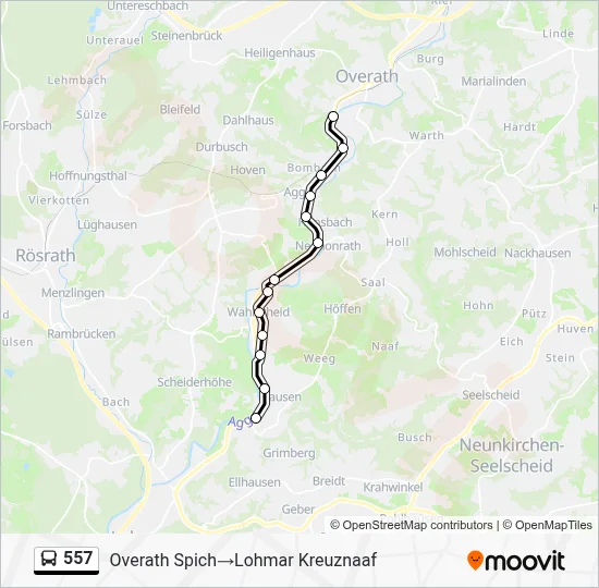 557 Bus Line Map