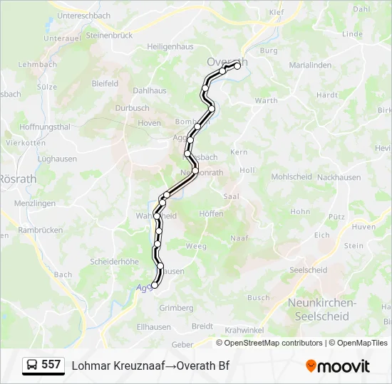 557 Bus Line Map