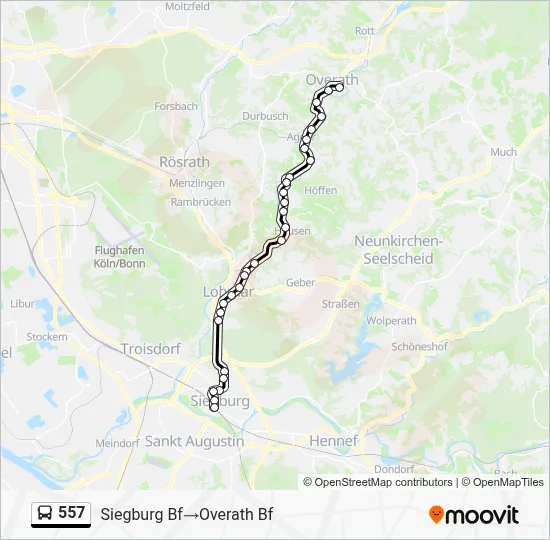 557 Bus Line Map