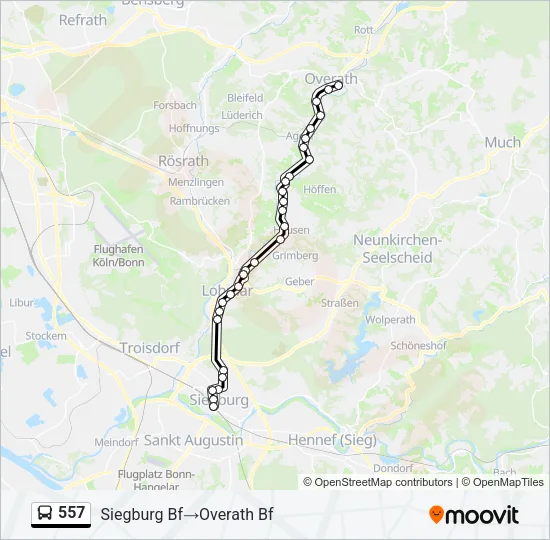 557 Bus Line Map