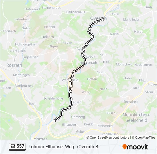 557 bus Line Map