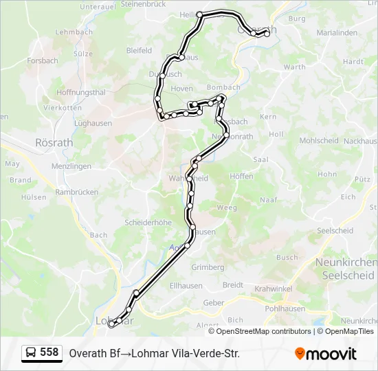 558 Bus Line Map